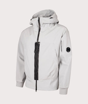 CP Company Shell-R Hooded Jacket in Drizzle Grey Angle Shot EQVVS