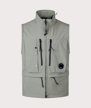 CP Company Chrome-R Utility Vest in Agave Green Front Shot EQVVS