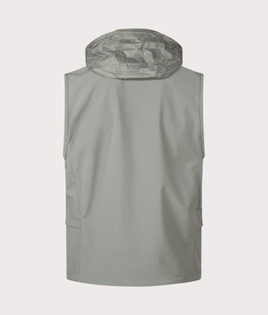 CP Company Chrome-R Utility Vest in Agave Green Back Hood Shot EQVVS