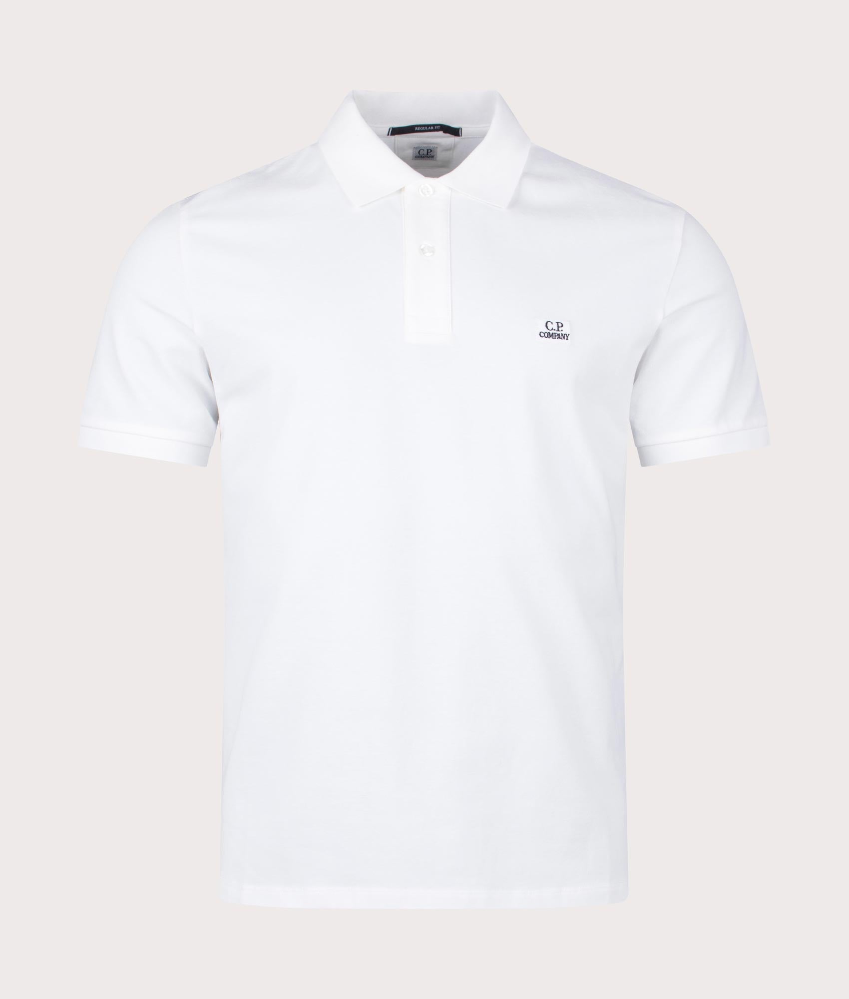 CP Company Stretch Piquet Polo Shirt in Gauze White Front Shot EQVVS