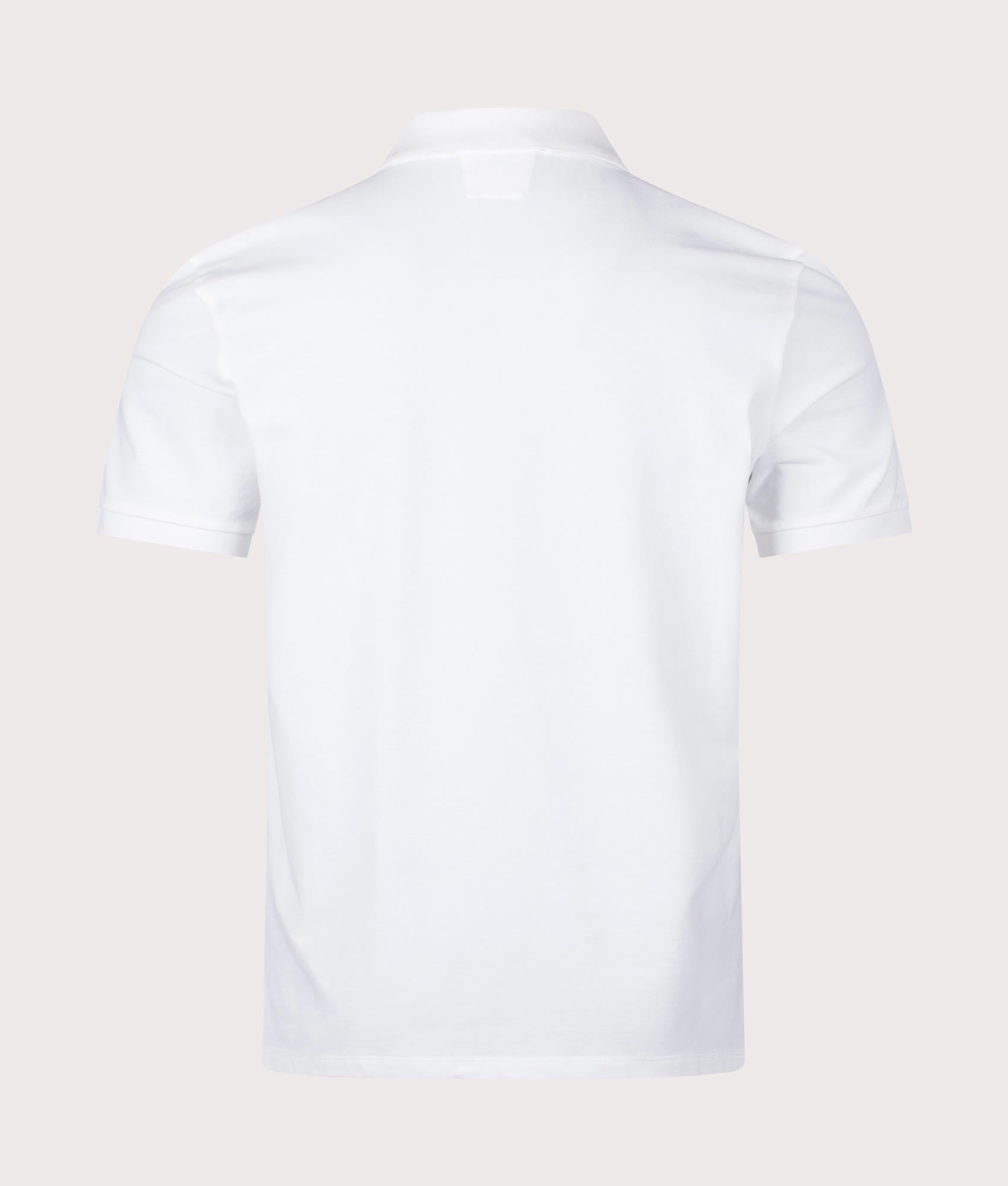 CP Company Stretch Piquet Polo Shirt in Gauze White back Shot EQVVS