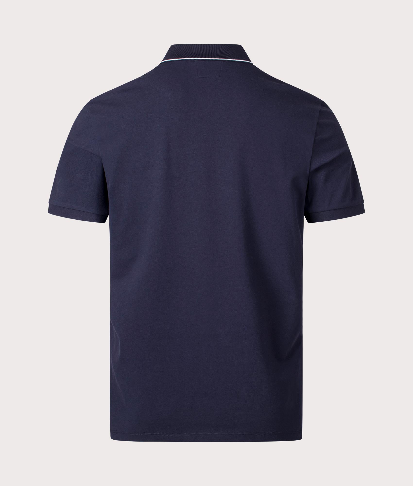 CP Company Stretch Piquet Striped Collar Polo Shirt in Total Eclipse Back Shot EQVVS