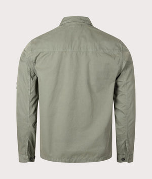 Gabardine Shirt in Agave green by CP Company . EQVVS Back Angle Shot.