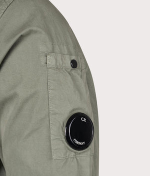 CP Company Gabardine Pocket Shirt in Agave Green Detail Shot EQVVS