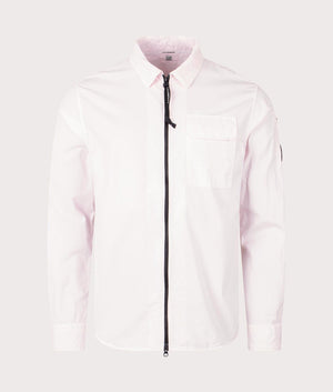 CP Gabardine Zipped Overshirt in Heavenly Pink Front Shot EQVVS