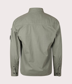 CP Company Gabardine Zipped Overshirt in Agave Green Back Shot EQVVS