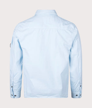 CP Company Gabardine Zipped Overshirt in Starlight Blue Back Shot EQVVS
