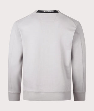 CP Company Diagonal Raised Fleece Sweatshirt in Drizzle grey Back Shot EQVVS
