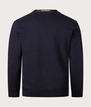 CP Company Diagonal Raised Fleece Sweatshirt in Black Back Shot EQVVS