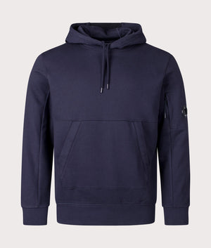 CP Company Diagonal Raised Fleece Hoodie in Total Eclipse front Shot EQVVS