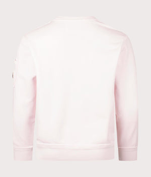 CP Company Cotton Diagonal Fleece Lens Sweatshirt in Heavenly Pink back Shot EQVVS
