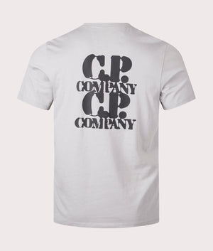 CP Company 30/1 Jersey Graphic T-Shirt in Drizzle back Shot EQVVS