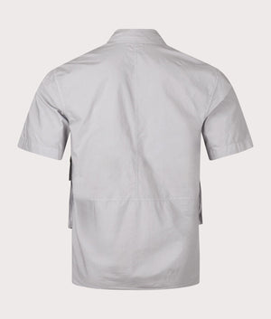 Popeline Short Sleeve Shirt Drizzle Grey CP Company EQVVS reverse