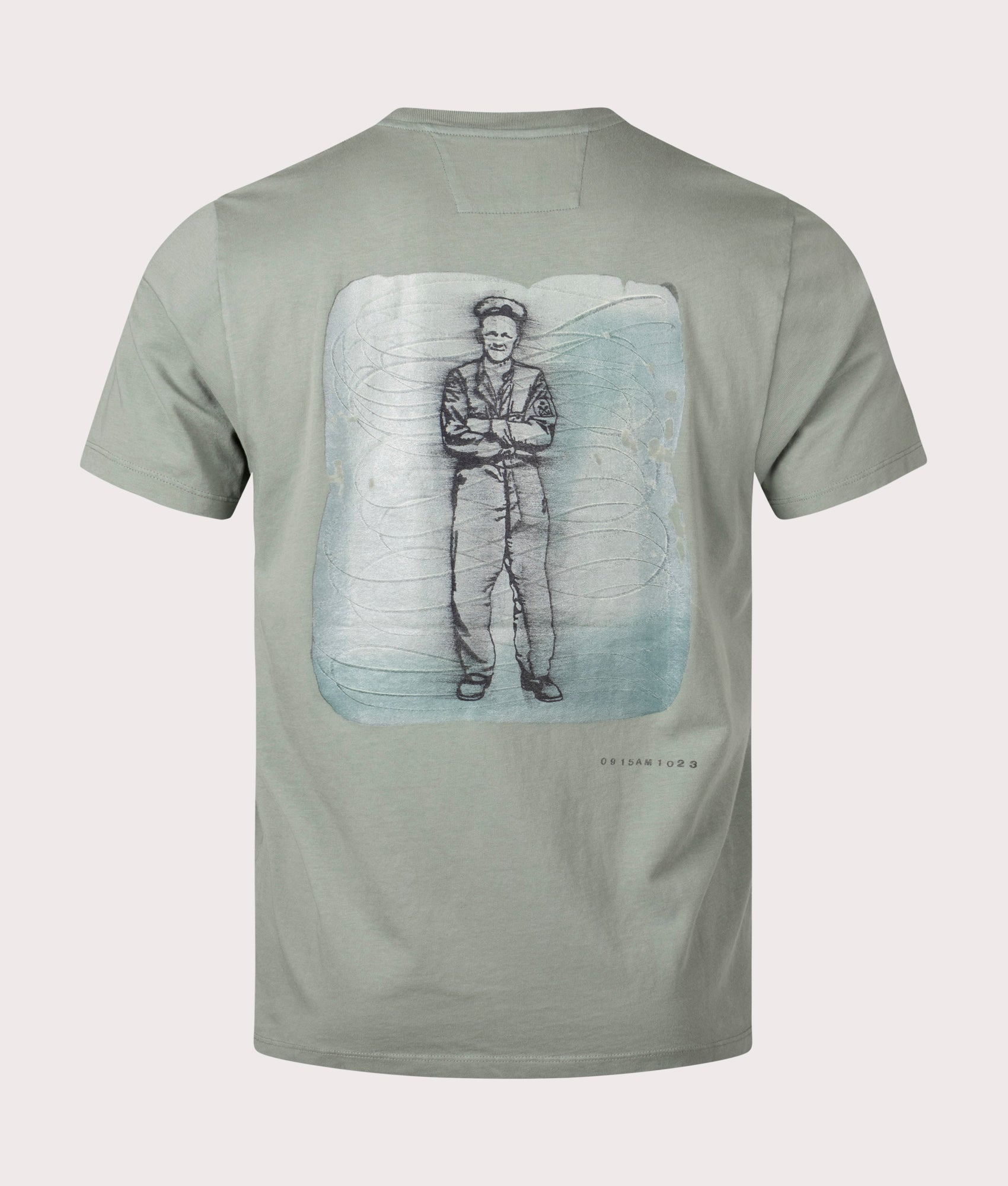 CP Company T-Shirt in Agave Green back Shot at EQVVS