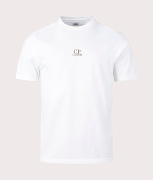 CP Company T-Shirt in Gauze White with Back Print Front Shot at EQVVS