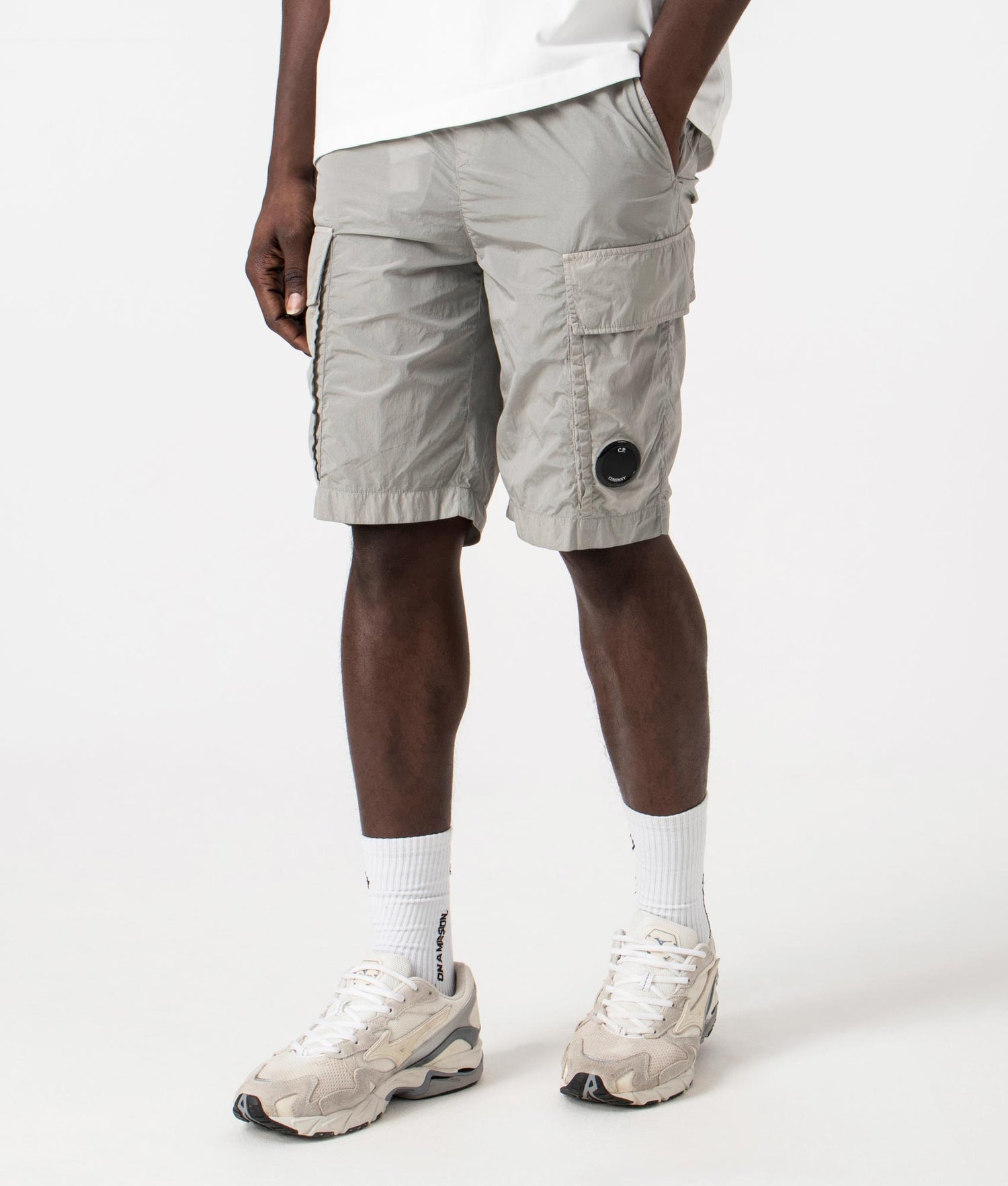 Chrome-R Cargo Bermuda Shorts Drizzle Grey Company EQVVS
