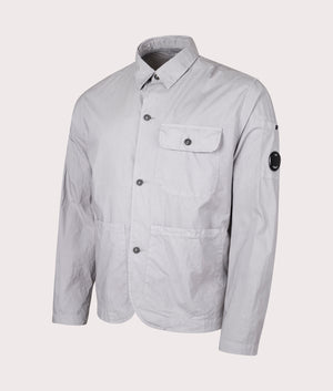 Popeline Workwear Shirt C.P. Company drizzle grey EQVVS angle shot 