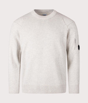 CP Company Lambswool Knitted Jumper in Off White Melange at EQVVS Menswear Front shot