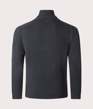 CP Company Full Rib Quarter Zip Jumper in Black Sand| EQVVS CP Company Full Rib Quarter Zip Jumper in Black Sand| EQVVS