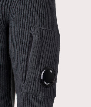 CP Company Full Rib Quarter Zip Jumper in Black Sand| EQVVS CP Company Full Rib Quarter Zip Jumper in Black Sand| EQVVS