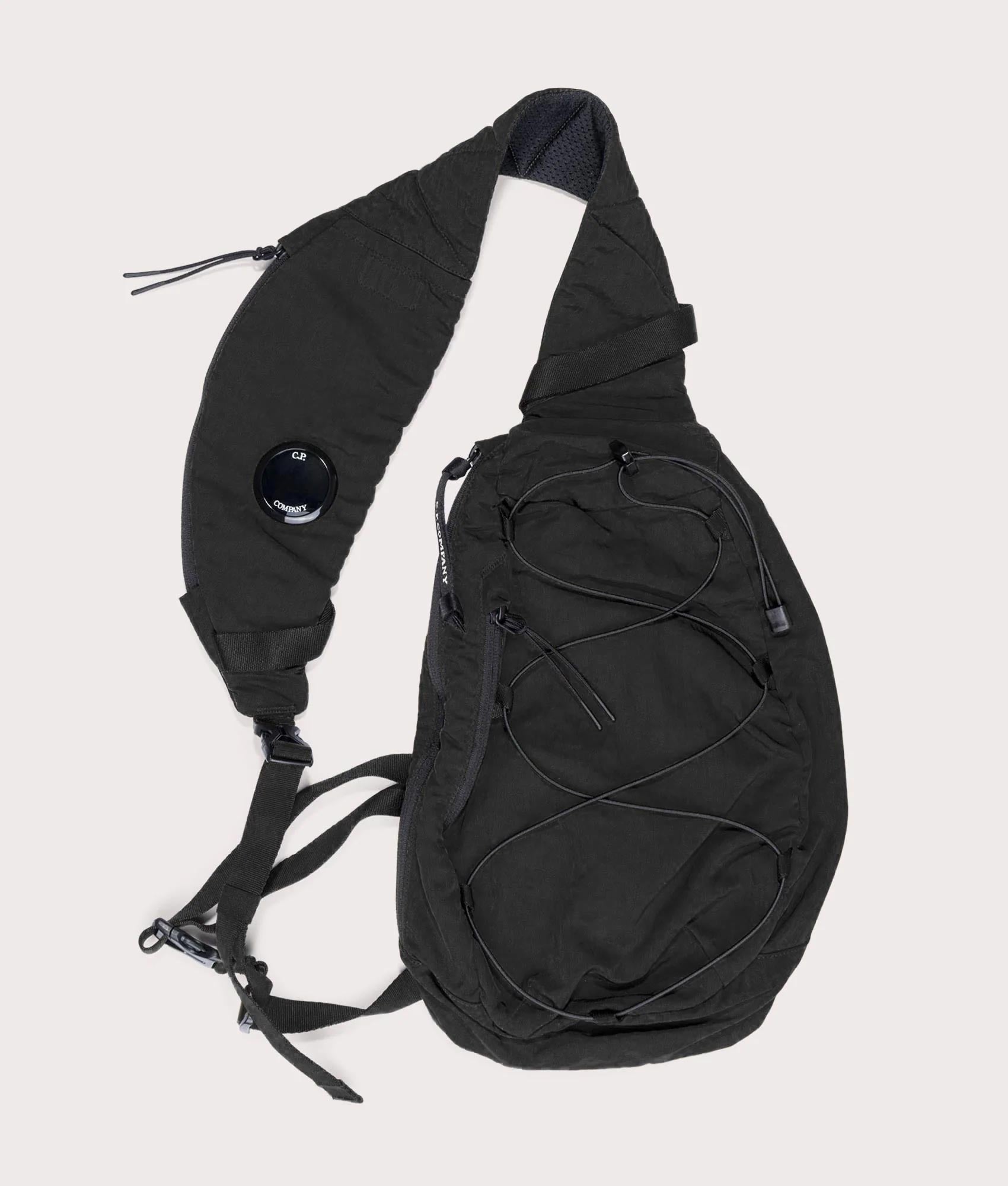 Nylon B Crossbody Rucksack. Shot by EQVVS. Front shot.