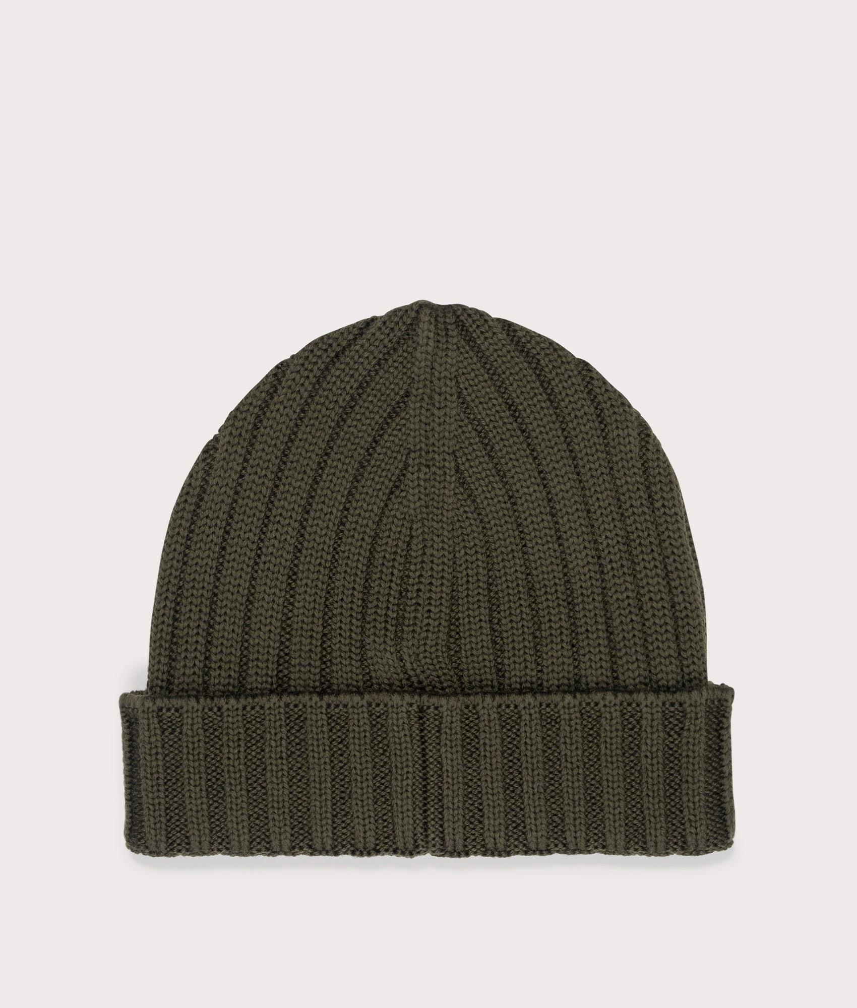 Extra Fine Merino Wool Logo Beanie in Ivy Green by C.P. Company. EQVVS Shot.
