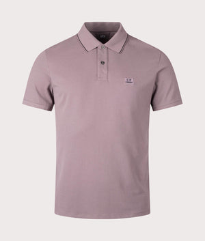 Stretch Piquet Short Sleeve Polo Shirt in Purple Dove by C.P. Company. EQVVS Shot.