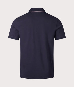 Stretch Piquet Short Sleeve Polo Shirt in Total Eclipse by C.P. Company. EQVVS Shot.
