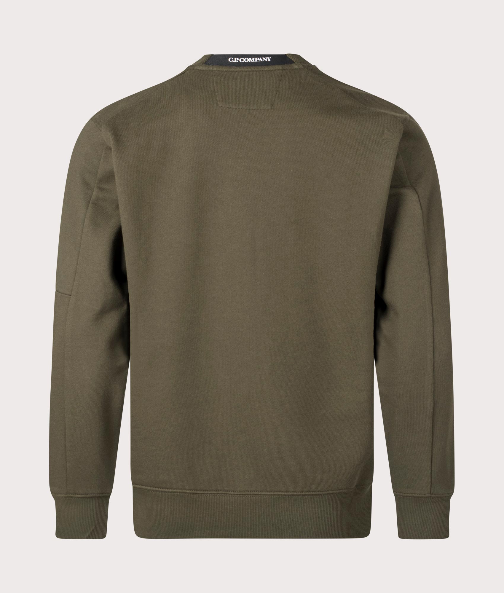 C.P. Company Diagonal Raised Sweatshirt in Ivy Green . Shot at EQVVS. Reverse shot. 