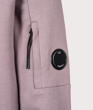 C.P. Company Diagonal Raised Fleece Sweatshirts in Purple Dove for Men at EQVVS Lense Shot