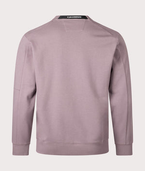 C.P. Company Diagonal Raised Fleece Sweatshirts in Purple Dove for Men at EQVVS back Shot
