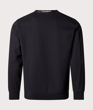CP Company Diagonal Raised Fleece Lens Sweatshirt In Black at EQVVS Menswear back shot