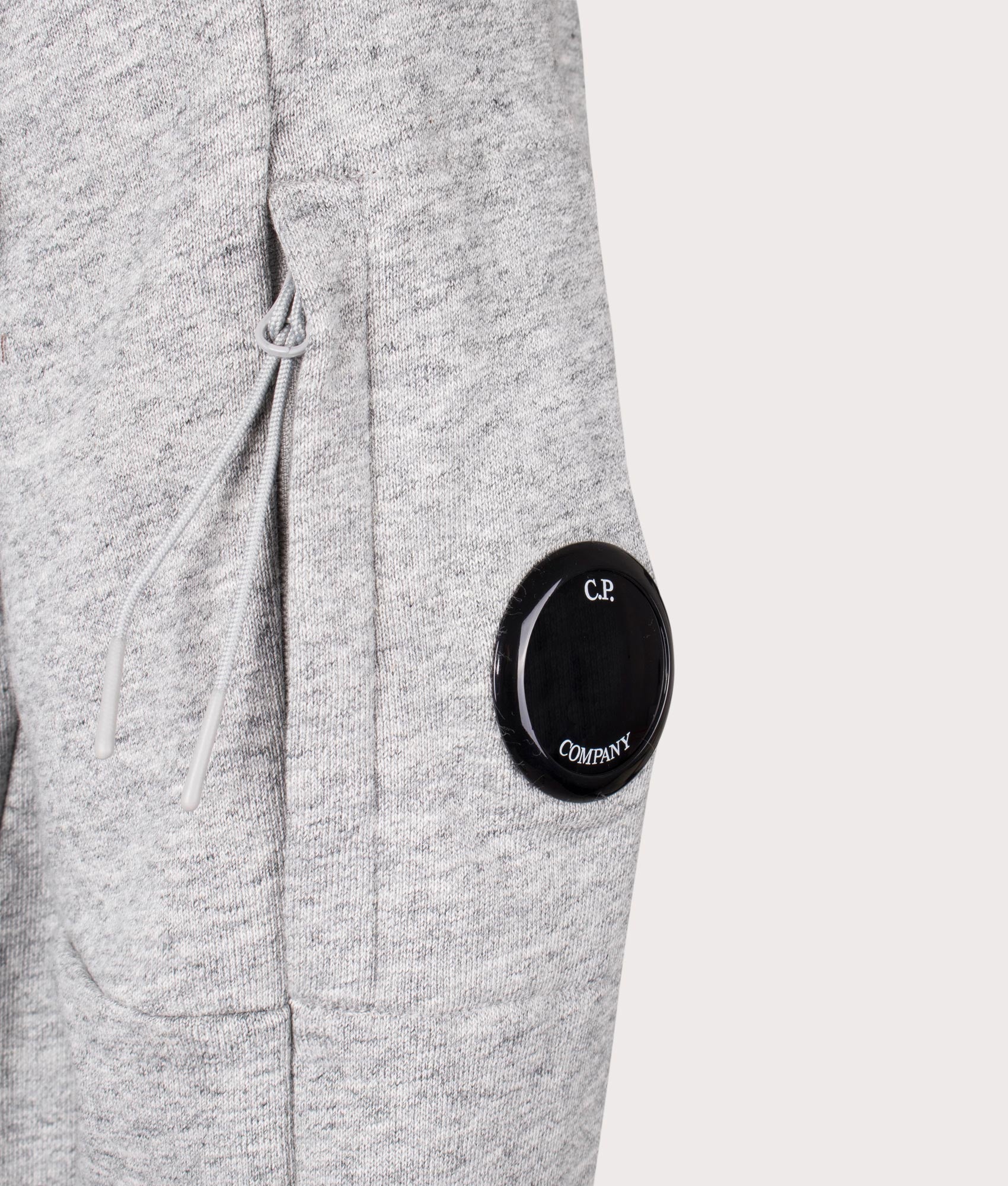 CP Company Diagonal Raised Fleece Quarter Zip Sweatshirt in Greystone Melange at EQVVS Menswear detail shot 