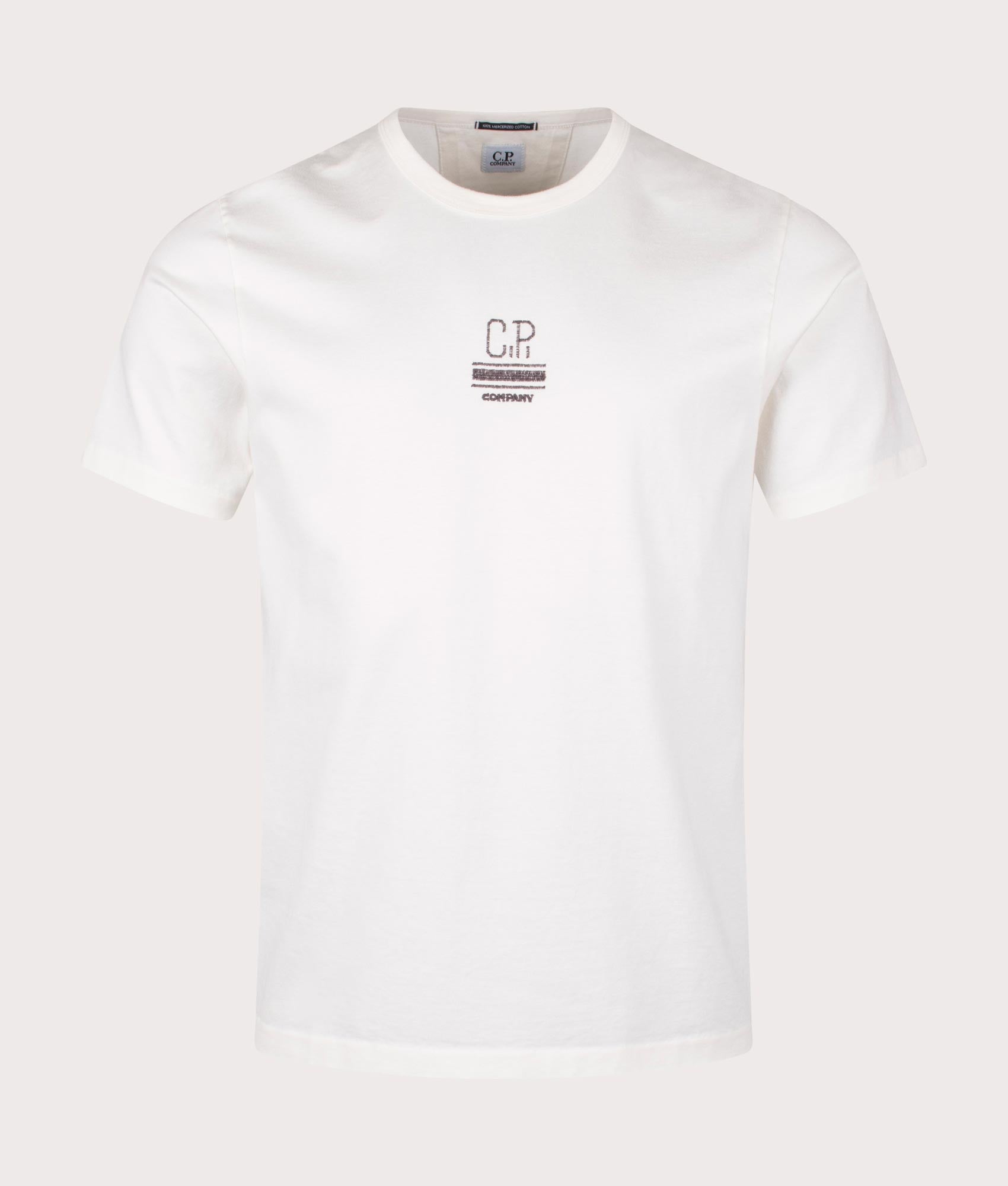 C.P. Company Mercerized 30/1 Twisted T-Shirt White. Shot at EQVVS. Front shot. 