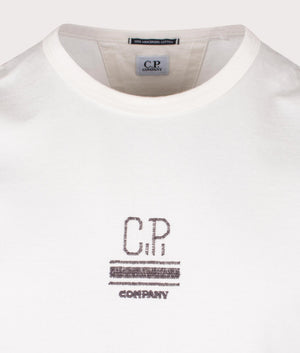 C.P. Company Mercerized 30/1 Twisted T-Shirt White. Shot at EQVVS. Detail Shot.