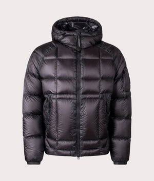 CP Company DD Shell Medium Jacket in Black. At EQVVS Menswear. Front detail shot
