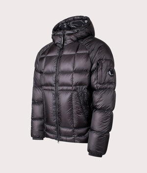 CP Company DD Shell Medium Jacket in Black. At EQVVS Menswear. Front angle shot