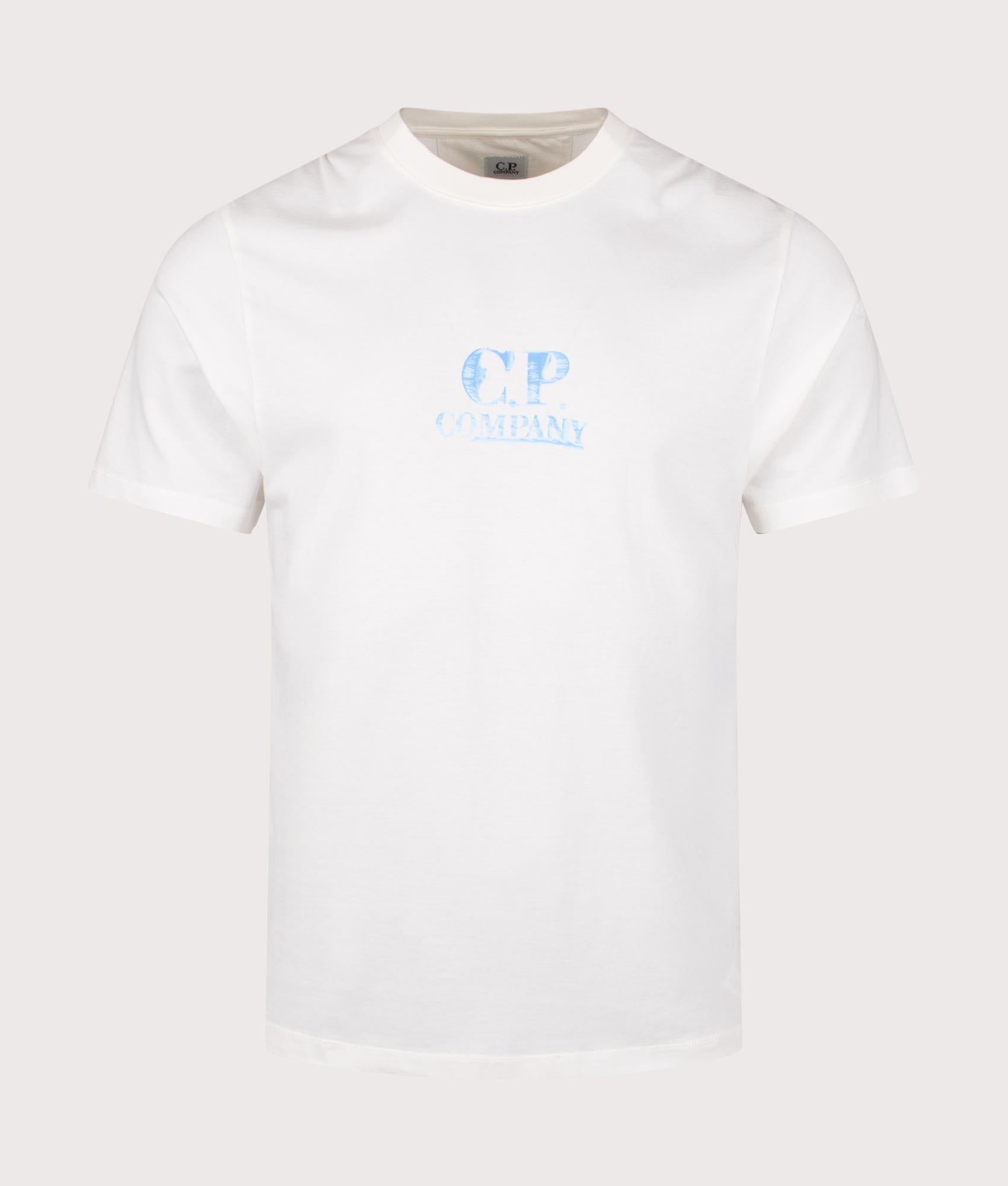 CP Company graphic logo t-shirt in 103 Guaze white front shot at EQVVS Menswear