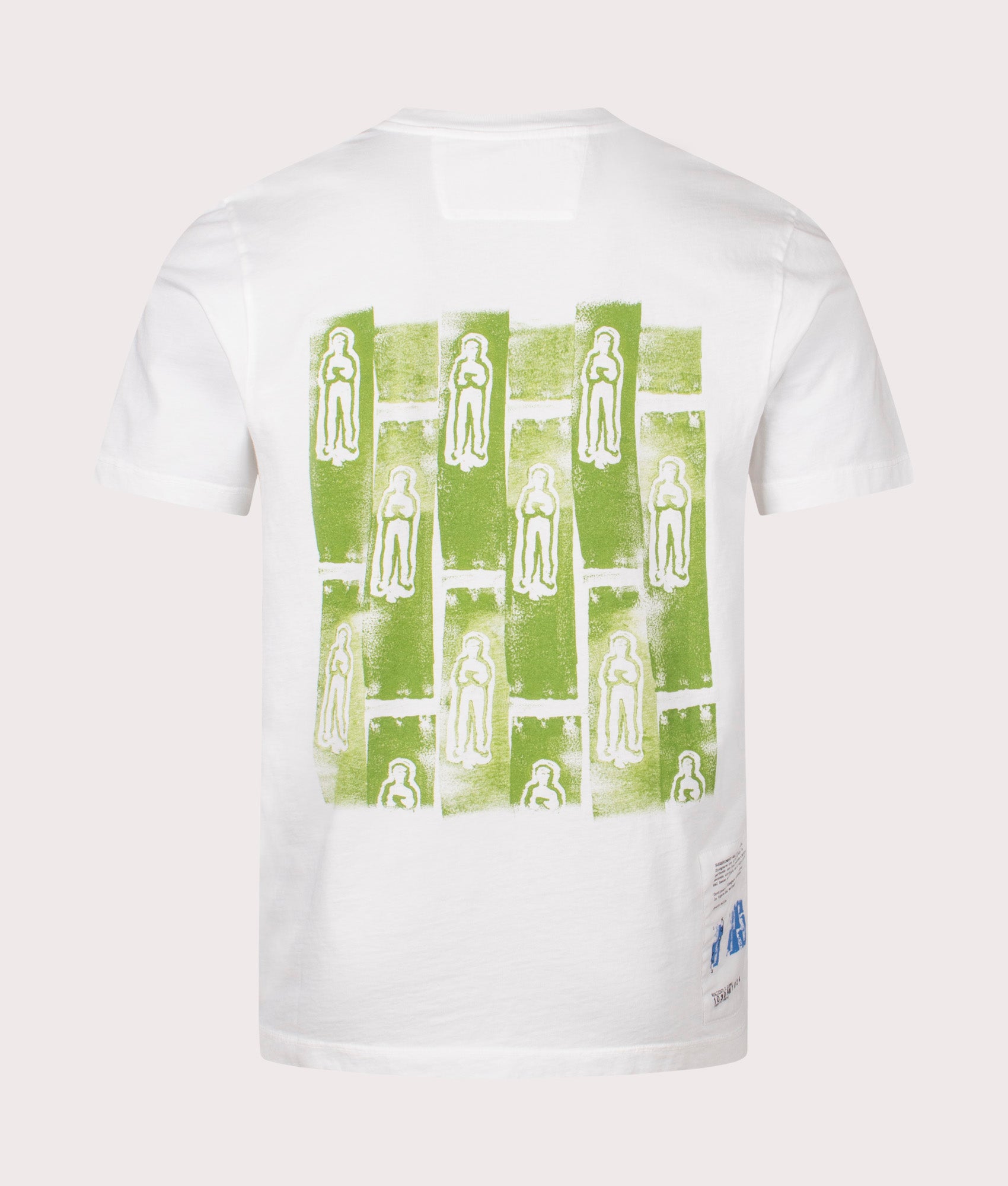 C.P. Company Front and Back Logo T-Shirt in Gauze White, 100% Cotton at EQVVS. Back shot. 