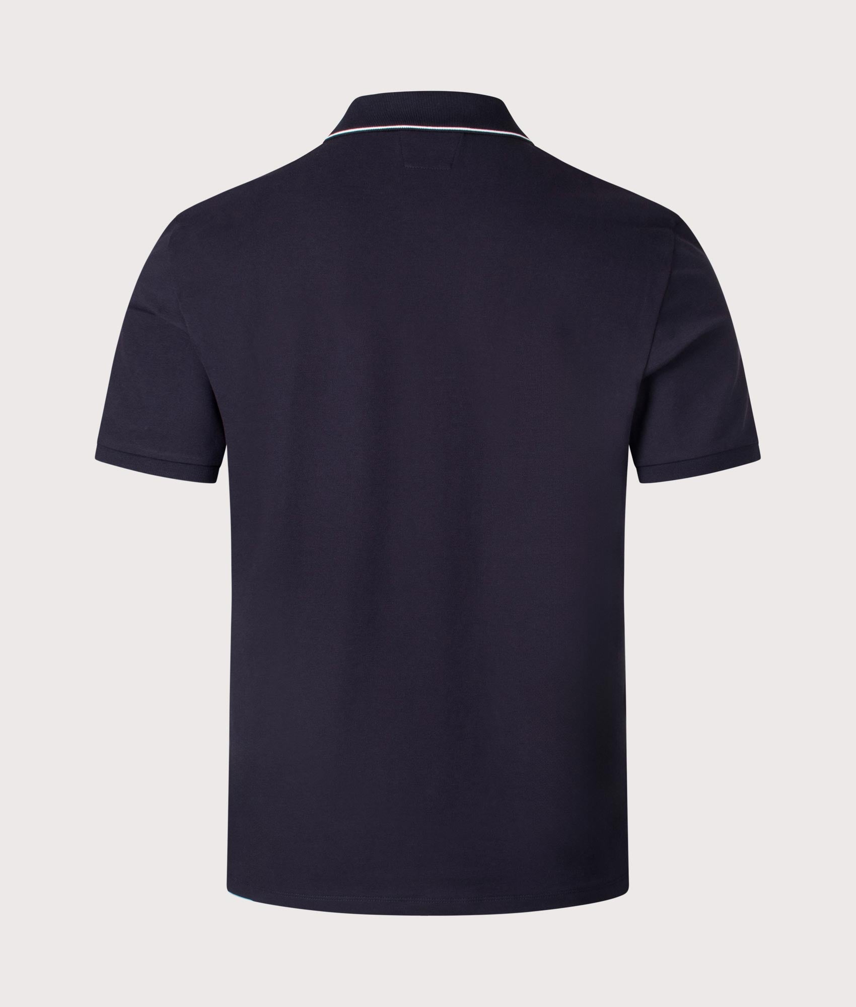 CP Company Stretch Piquet Short Sleeve Polo Shirt in total eclipse back shot at EQVVS Menswear