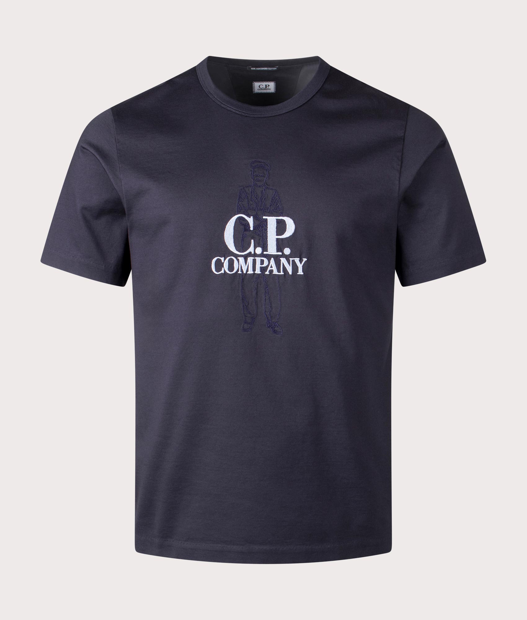 C.P. Company Twisted British Sailor T-Shirt in Total Eclipse, 100% cotton at EQVSS. Front shot. 