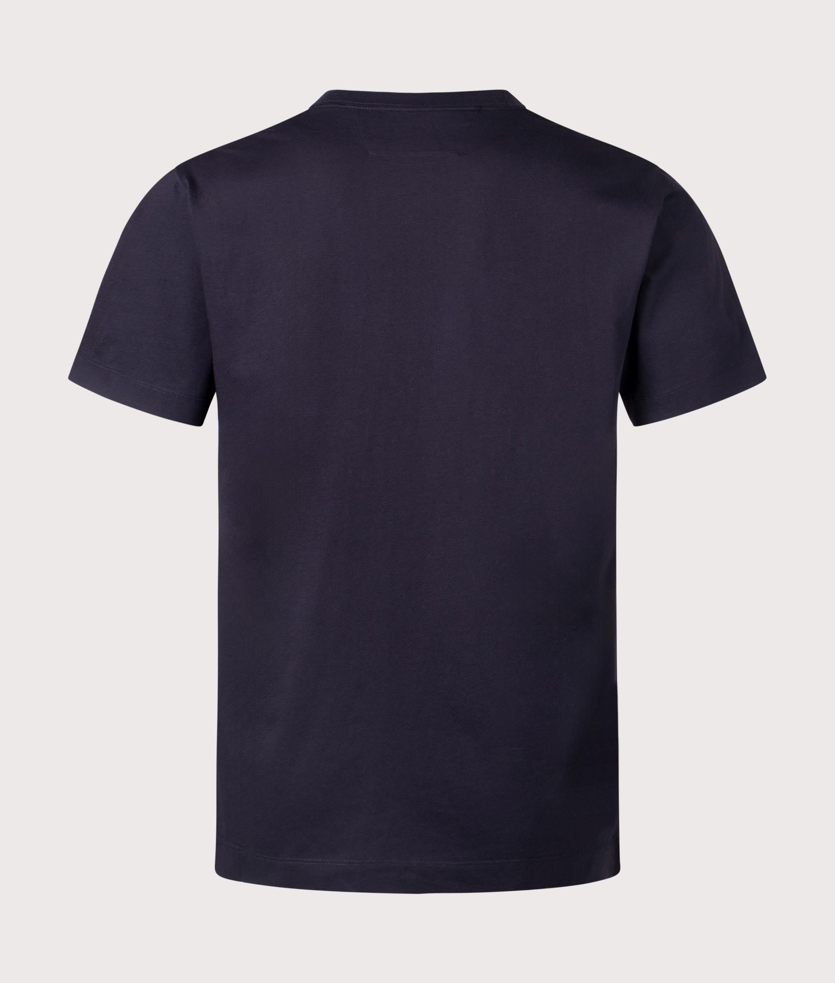 Vertical Logo T-Shirt in Total Eclipse by C.P. Company at EQVVS. Back Angle Shot.