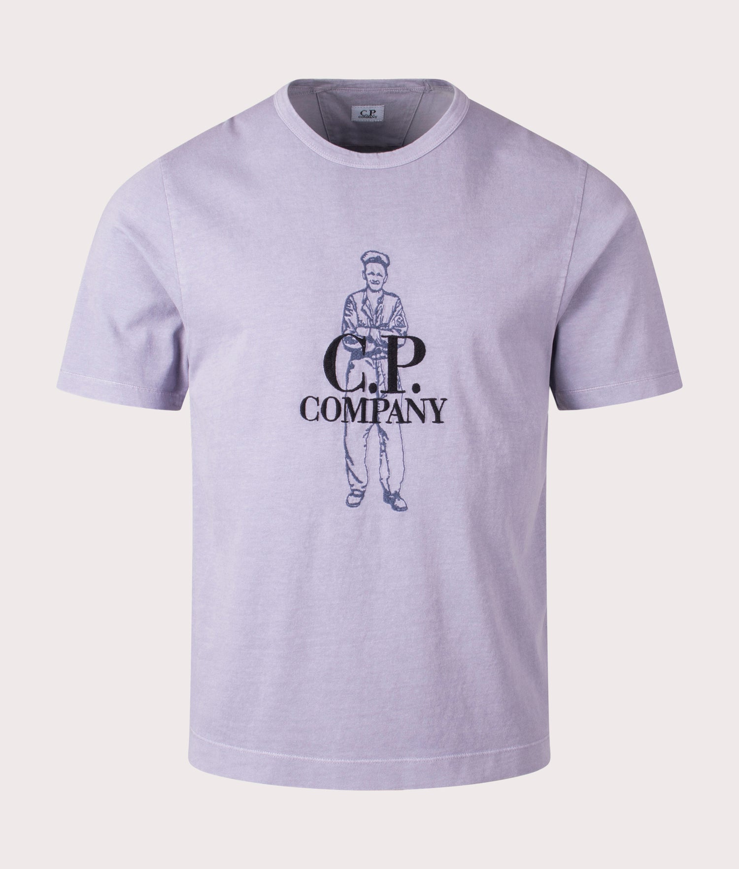 【送料&関税込】C.P. Company Violet T-shirt With Logo Printe 30/1 Jersey Logo Label T-Shirt | CPC USCA Online Store