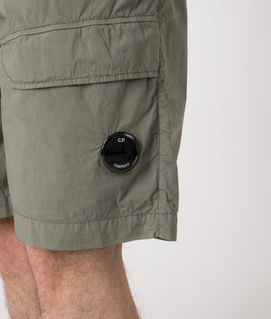 Bermuda Cargo Shorts. Shot by EQVVS. Side detail shot.