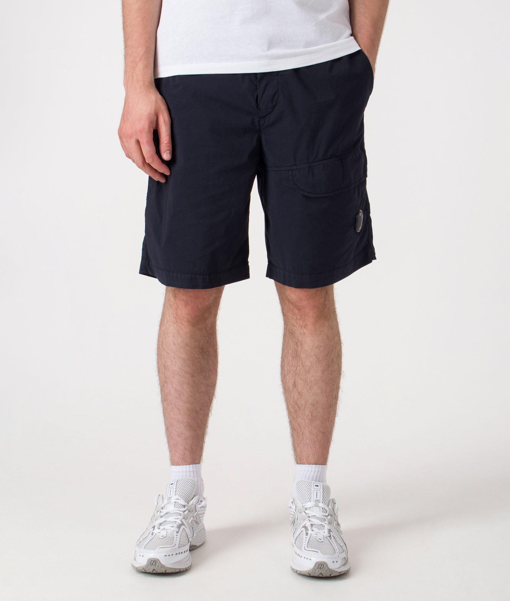 Bermuda Cargo Shorts. Shot by EQVVS. Front  model shot.