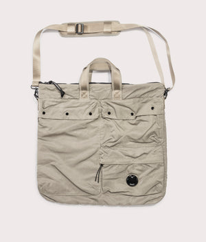 Nylon B Crossbody Rucksack by C.P. Company in Fallen Rock. Shot by EQVVS. Front shot.