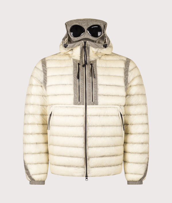 シ*ウ様 cp company D.D. SHELL HOODED DOWN Shell Goggle Down Jacket in Pistachio Shell | C.P. Company | EQVVS
