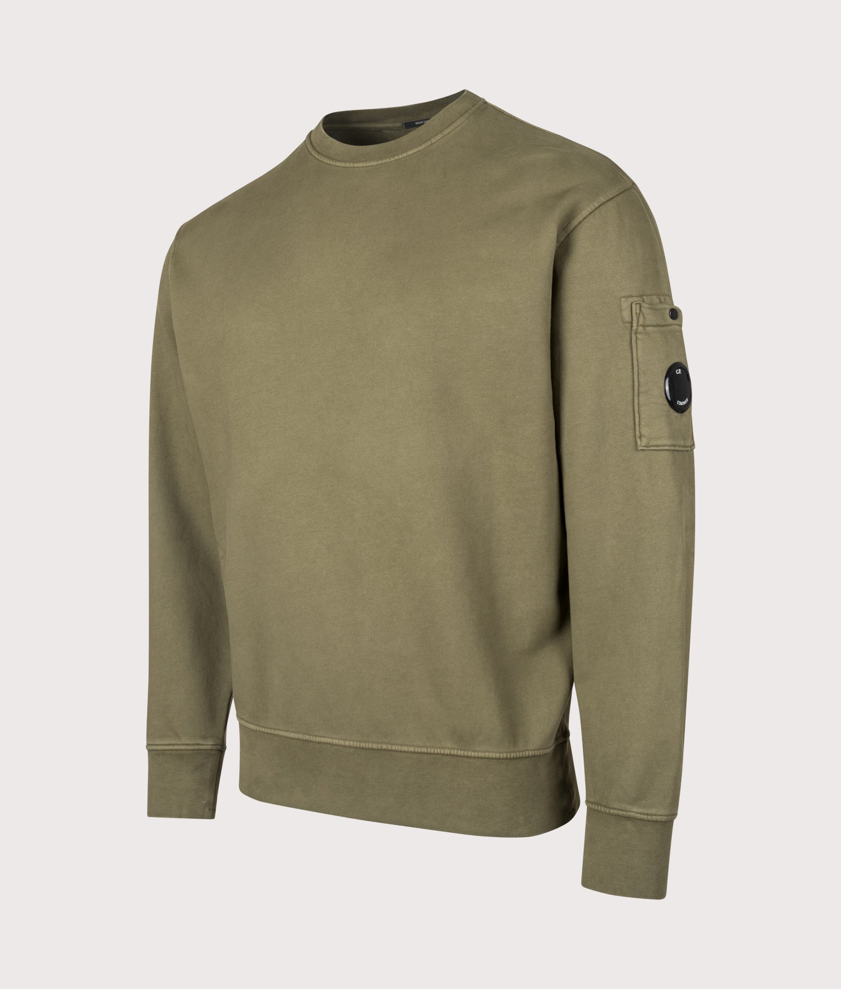 Diagonal Fleece Crewneck Lens Sweatshirt. Shot by EQVVS. Front angled shot.