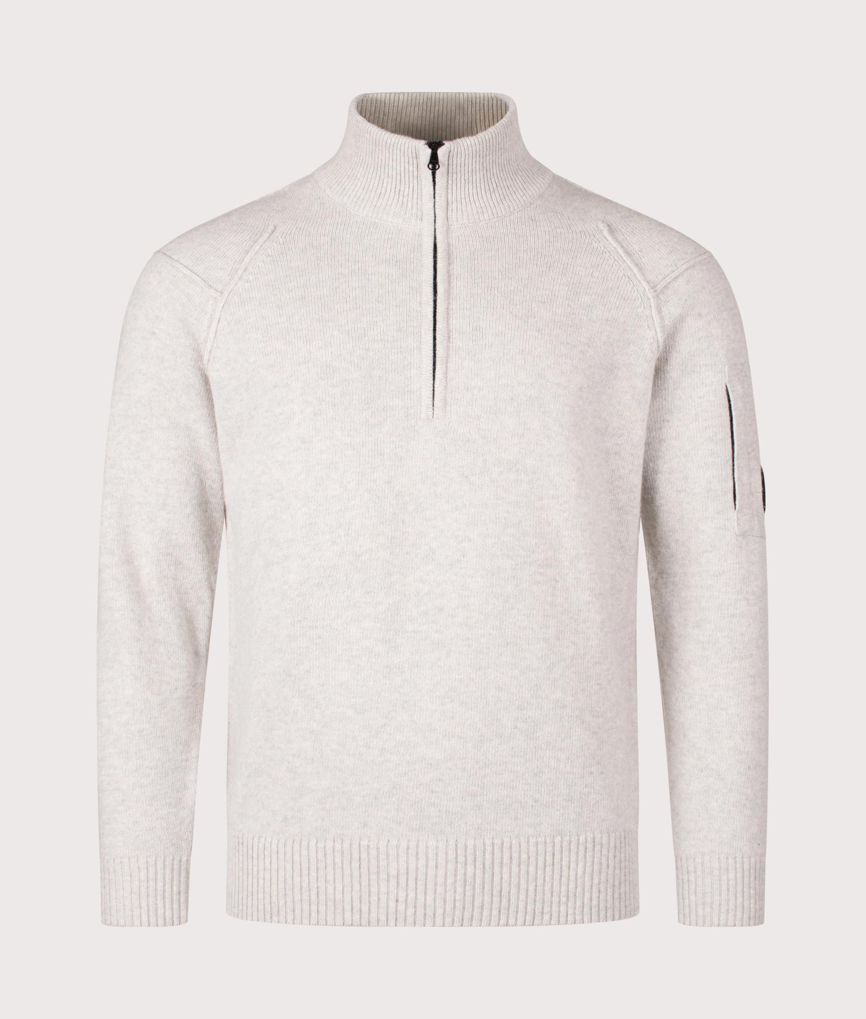 Lambswool GRS Quarter Zip Jumper. Shot by EQVVS. Front shot.