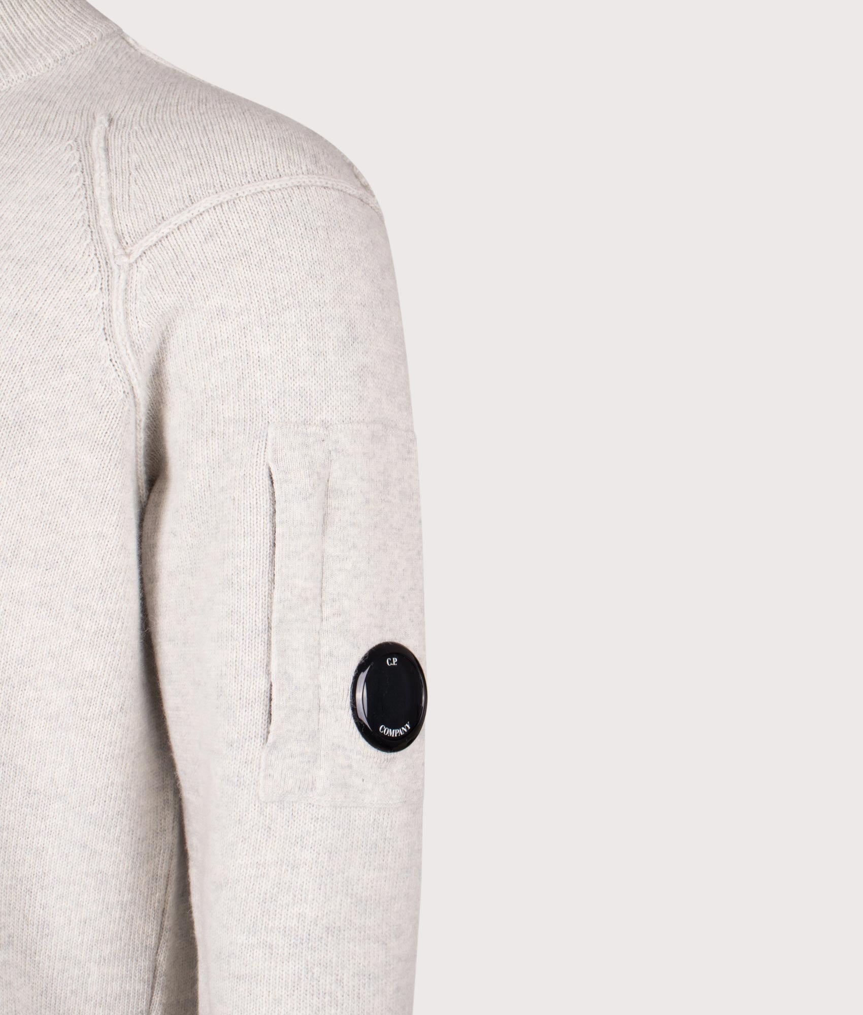Lambswool GRS Quarter Zip Jumper. Shot by EQVVS. Detail shot.